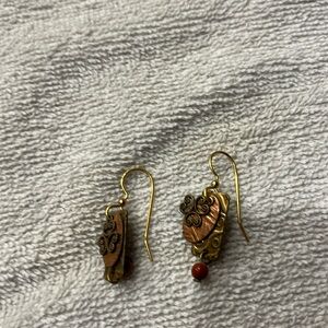 Wire earrings copper tone